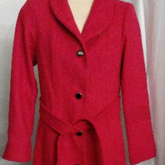 KATE SPADE - Single-breasted Belted Coat In Bright Pink, Small - Picture 3 of 9